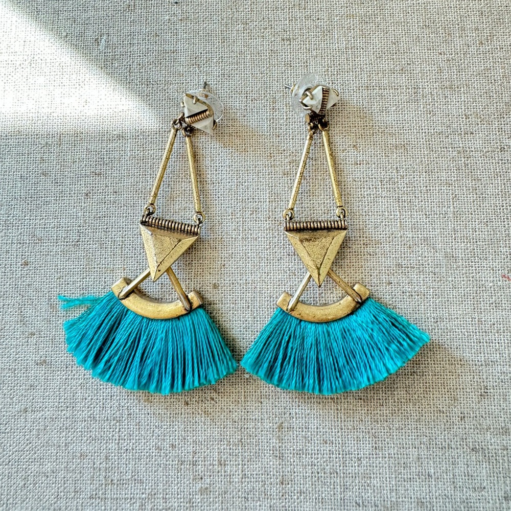 4-in-1 Gold Fringe Drop Earrings